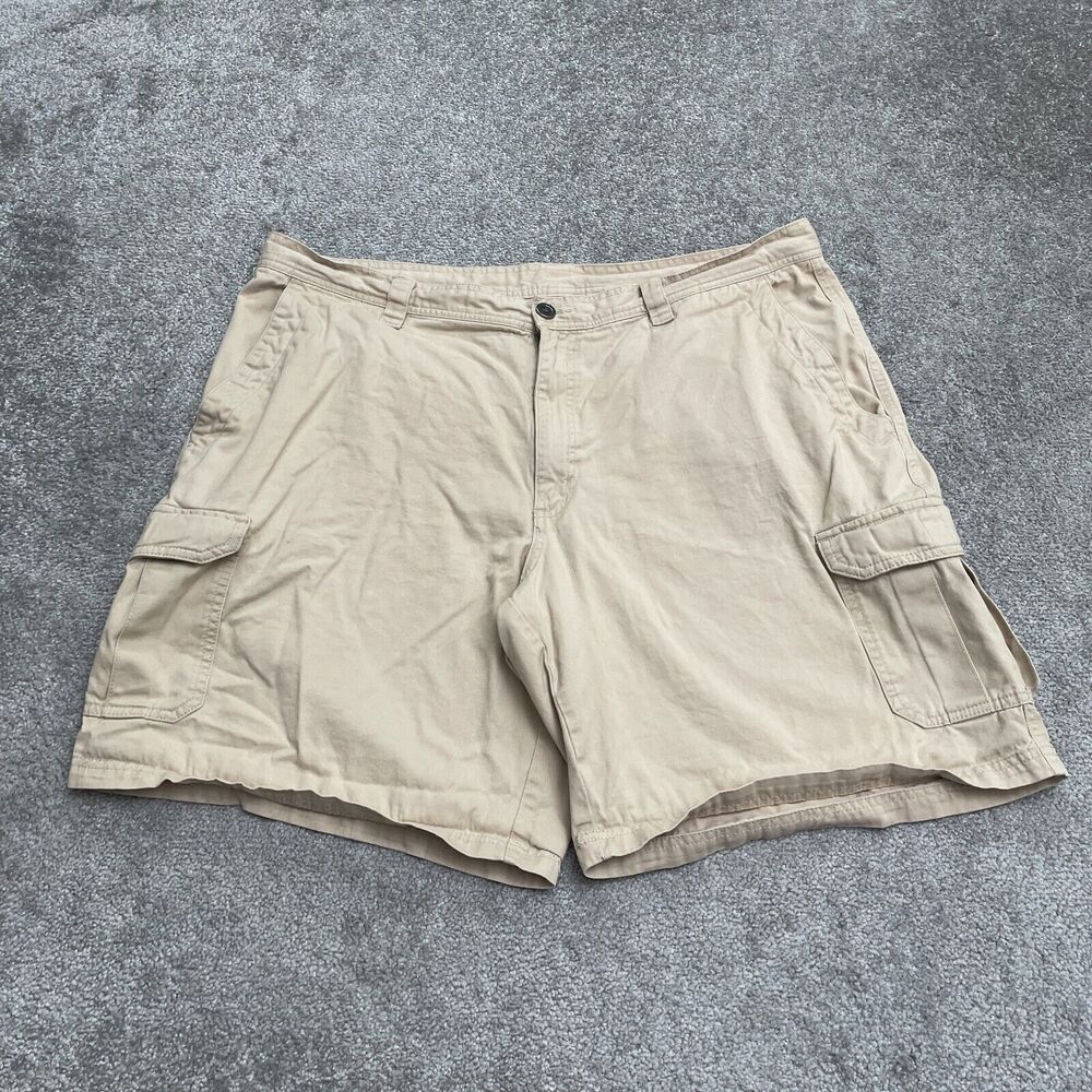 Columbia Omni Shade Cargo Shorts Mens 42x10 Beige Pockets Cotton Casual Outdoor
